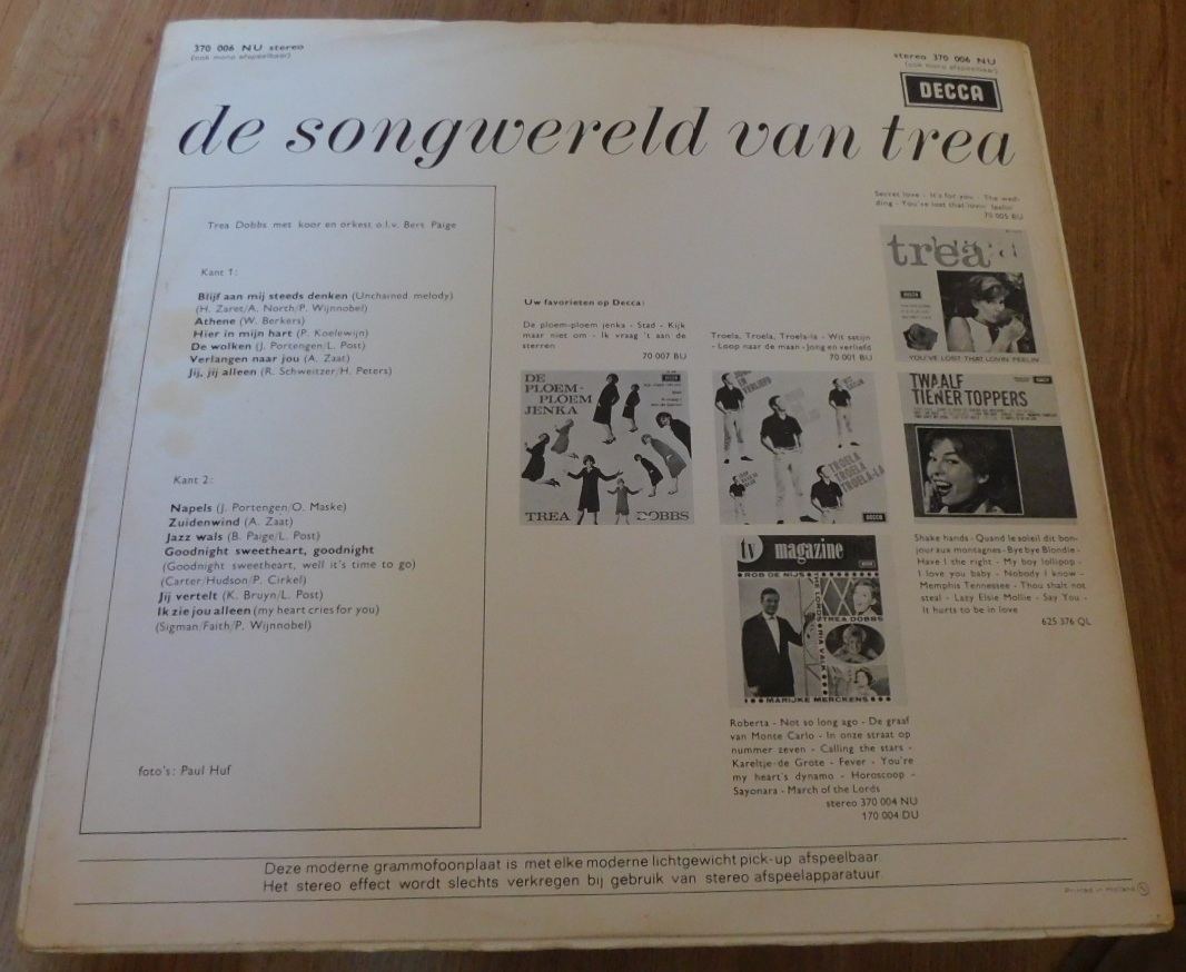 Trea Dobbs ‎– De Songwereld Van Trea