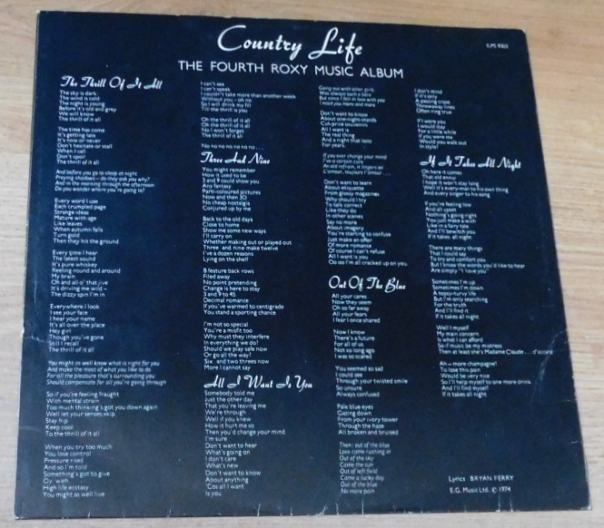 Roxy Music ‎– Country Life