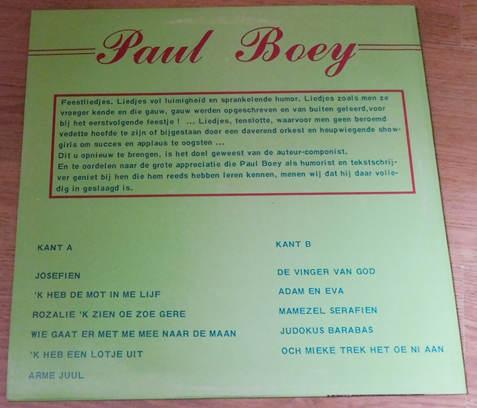 Paul Boey – 'k Heb De Mot In Me Lijf