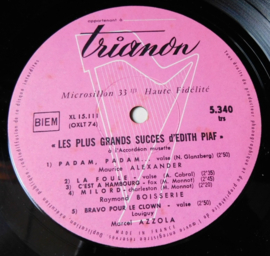 Various – 10 Grands Succès D'Edith Piaf A L'Accordéon Musette