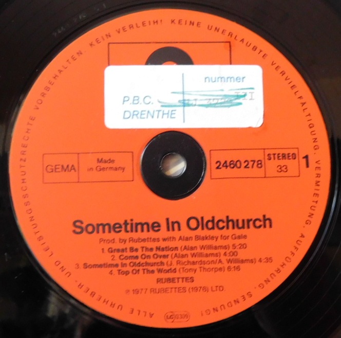 The Rubettes ‎– Sometime In Oldchurch