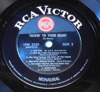 Jim Reeves ‎– Talkin' To Your Heart