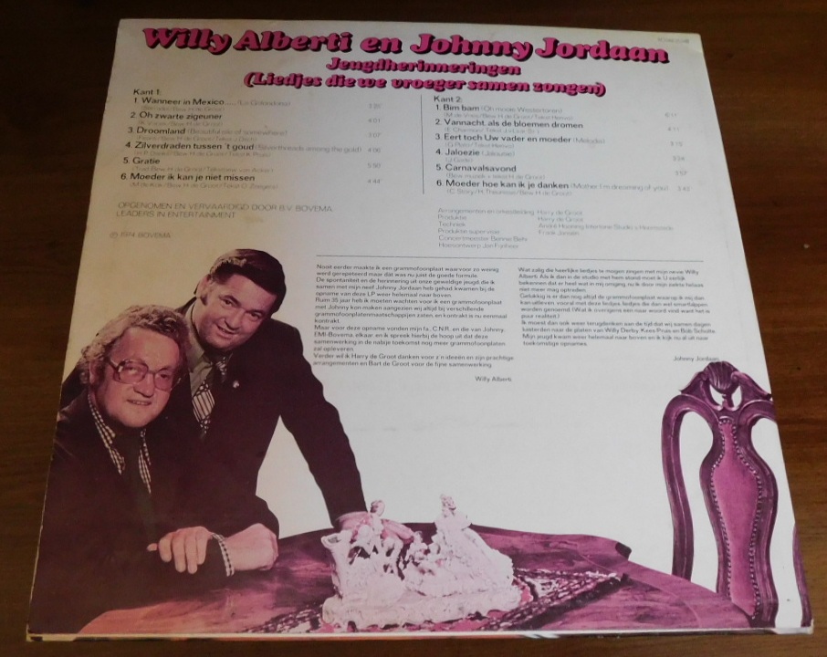 Willy Alberti En Johnny Jordaan – Jeugdherinneringen (Liedjes Die We Vroeger Samen Zongen)