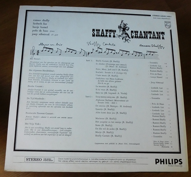 Ramses Shaffy / Liesbeth List / Loesje Hamel / Joop Admiraal / Polo De Haas – Shaffy Chantant