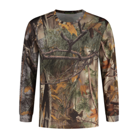 Langarm-T-Shirt, Braun Forest Camo, Größe S
