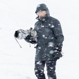 Regenhoes 1 sneeuw voor objectief