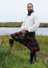 Black Stewart 8 yard kilt