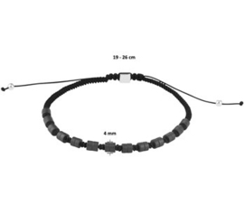 Kralenarmband hematiet 4,0 mm 19 - 26 cm