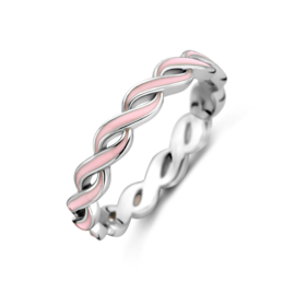 ring met roze emaille