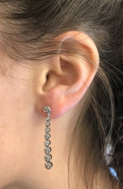 Zilveren oorhangers met zirkonia stenen