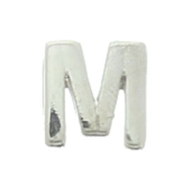 Zilveren letterbedel M