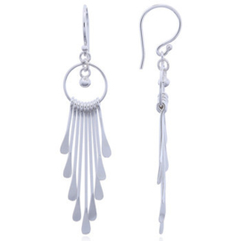zilveren oorhangers: staafjes