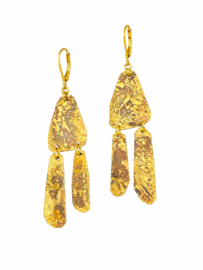 Handgemaakte Oorbellen van Gepatineerd Messing – Art Deco Vintage Oorbellen