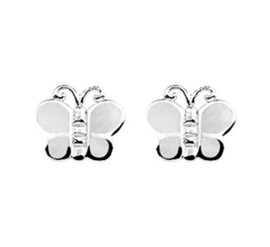 Zilveren oorstekers vlinder parelmoer wit