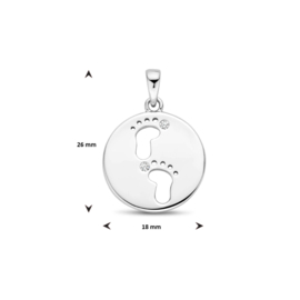 hanger: baby voetjes met zirkonia