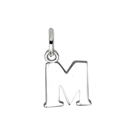 Zilveren letterhanger M
