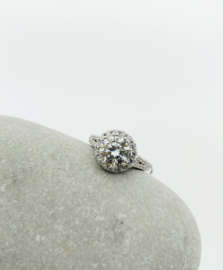 Handgemaakte zilveren moissanite ring