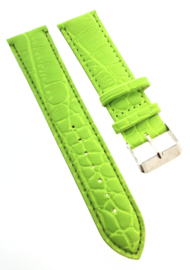 Horlogeband 22 mm groen croco