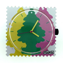 STAMPS-horloge colorful forest