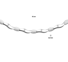 Collier poli/mat 5,0 mm 45 cm