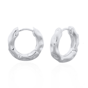 zilveren klapoorringen met bobbelig design