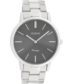 OOZOO Vintage zilver/grijs 42 mm