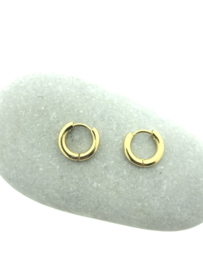 Edelstalen klapcreolen goud 13 mm