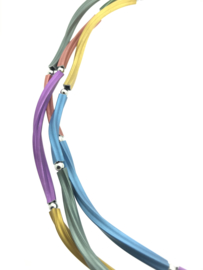 Handgemaakt collier golven multicolor