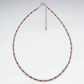 Zilveren ketting: gold sandstone