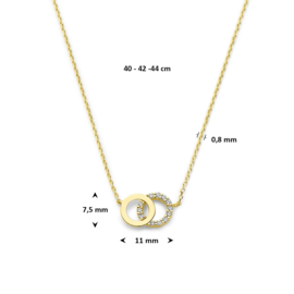 9k collier zirkonia 40 - 42 - 44 cm