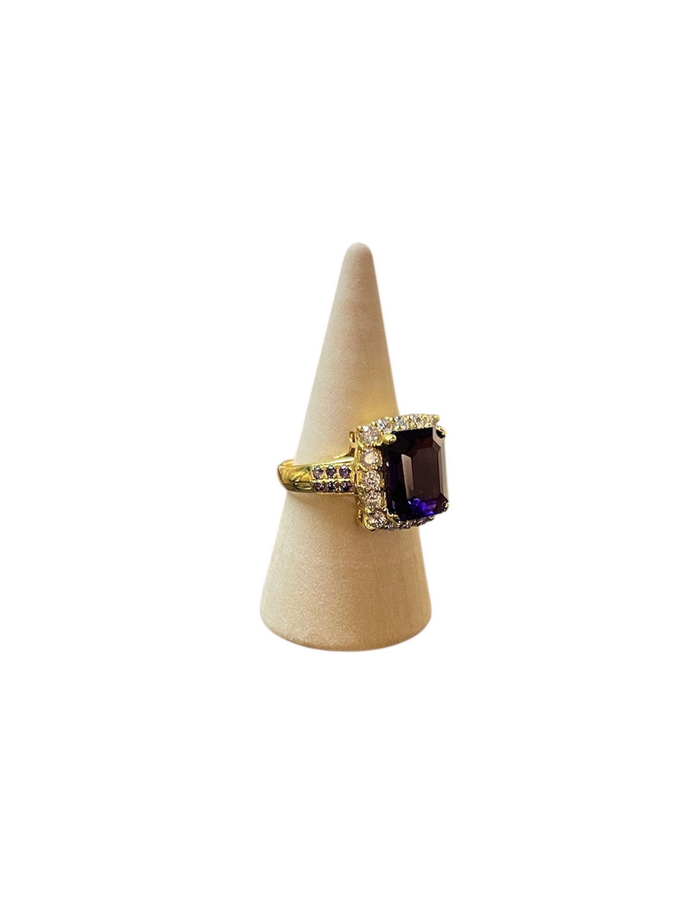 Handgemaakte vergulde zilveren spinel ring