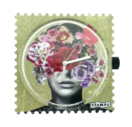 STAMPS-klokje head full of flowers