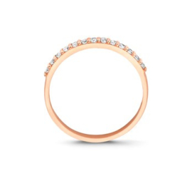 Roségouden ring rij zirkonia