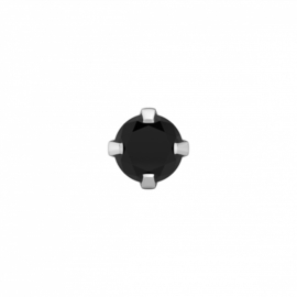 Zweerknopjes edelstaal zirkonia zwart 4 mm