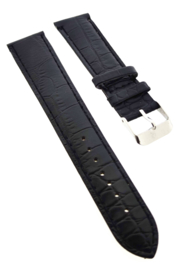 Horlogebandje 20 mm zwart croco