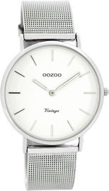 OOZOO horloge wit / zilver 36 MM C7728
