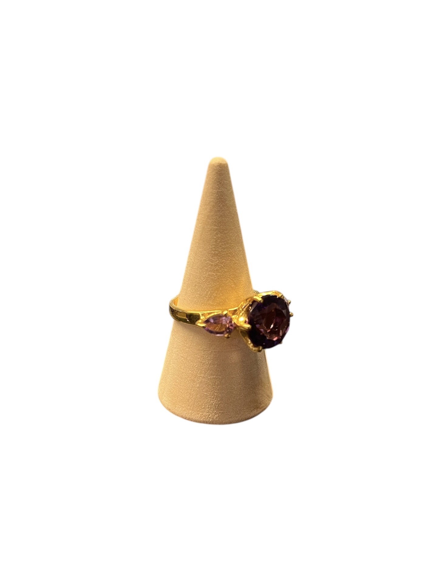 Handgemaakte vergulde zilveren spinel ring