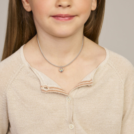 ketting hanger:hart met regenboog van emaille