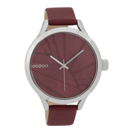 OOZOO Timepieces donkerrood 43 mm