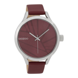 OOZOO Timepieces donkerrood 43 mm C9682