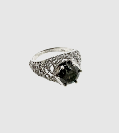 Handgemaakte zilveren moissanite ring