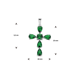 hanger kruis groen zirkonia