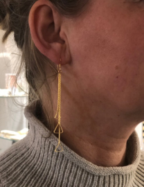 Lange oorhangers met open driehoek