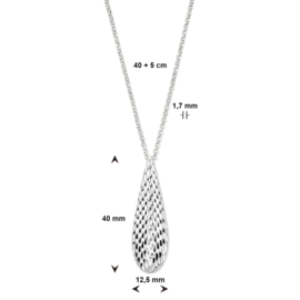 collier druppel 40 + 5 cm
