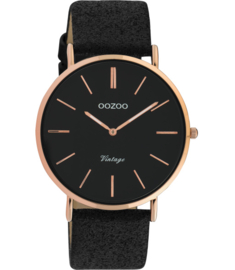 OOZOO Vintage all black glitter 40 mm