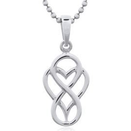 zilveren ketting hanger: voor altijd liefde