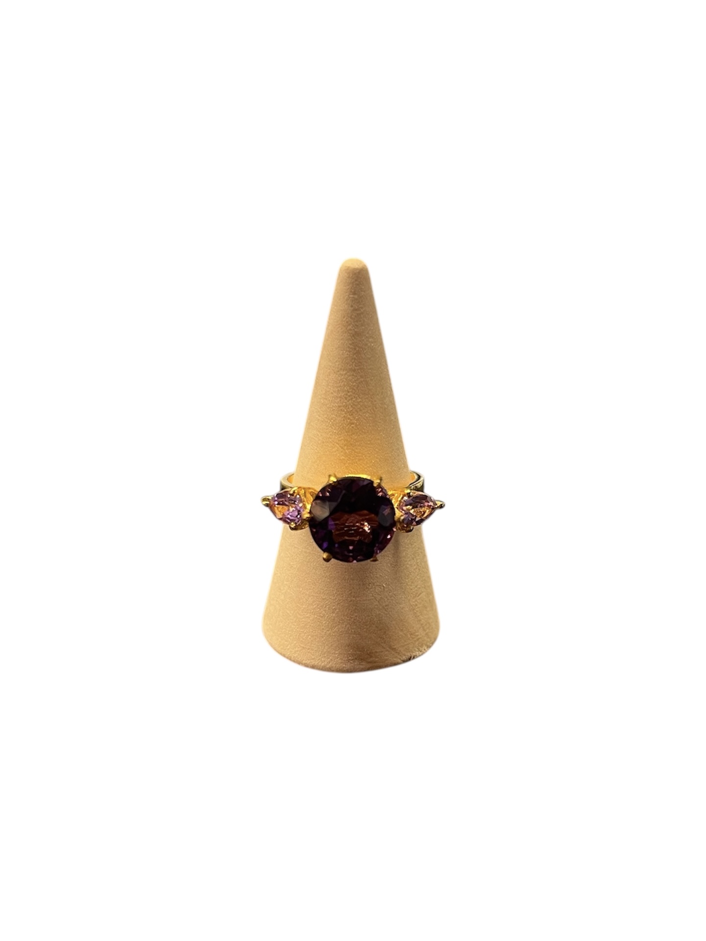 Handgemaakte vergulde zilveren spinel ring