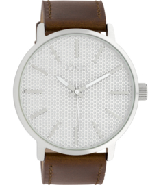 OOZOO Timepieces bruin/wit 48 mm