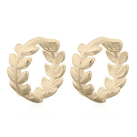 zilver vergulde klapoorringen: blaadjes