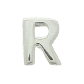 Zilveren letterbedel R